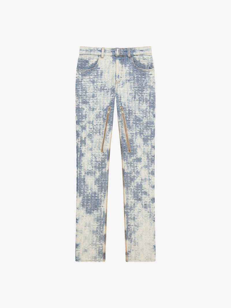 SKINNY JEANS IN 4G BLEACHED DENIM WITH ZIPPERS 1