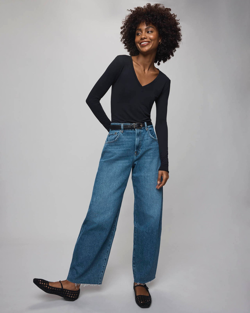 Splendid Carson Barrel Leg Jean in Medium Wash outlook