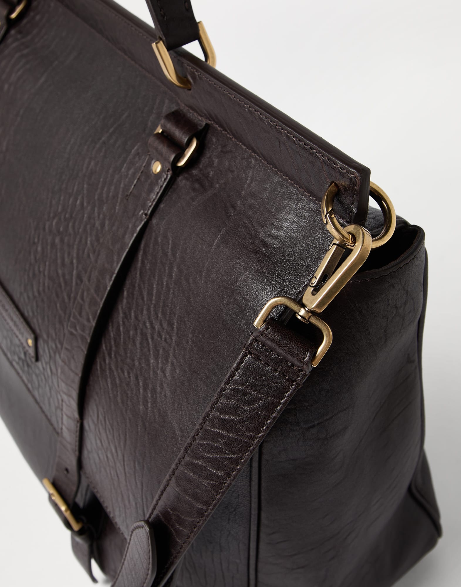 Textured grain calfskin casual briefcase - 3