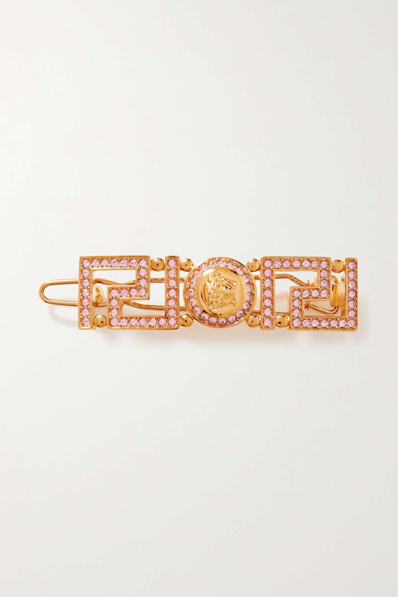 Crystal-embellished rose gold-tone hair clip - 1