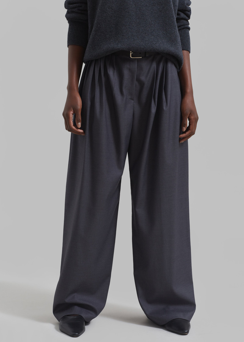 Nyla Pleated Pants - Charcoal 11