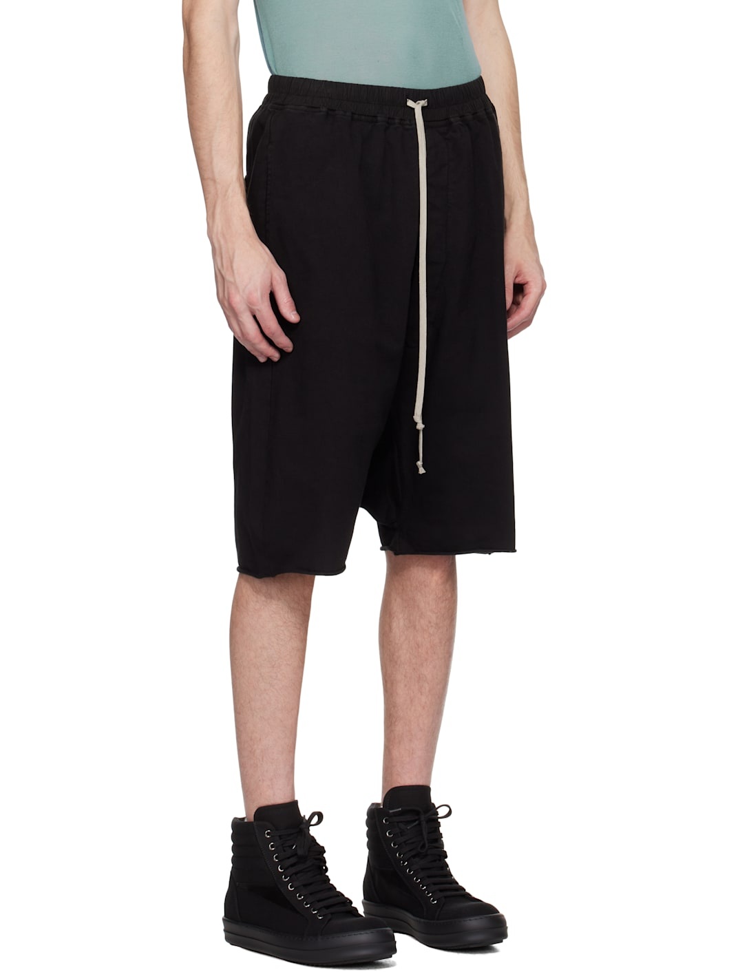 Black Hollywood Drawstring Pods Shorts - 2