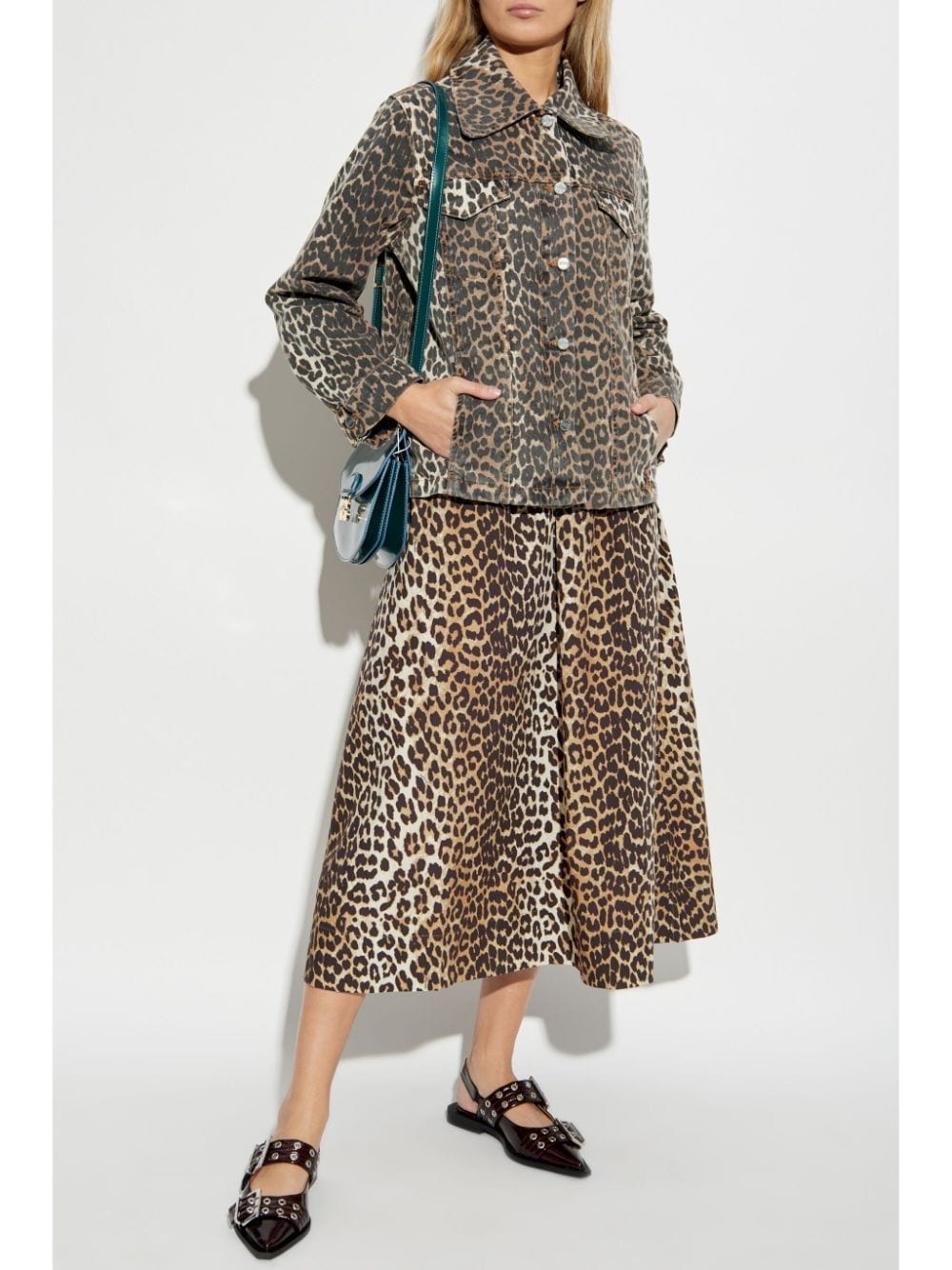 leopard-print midi skirt - 2