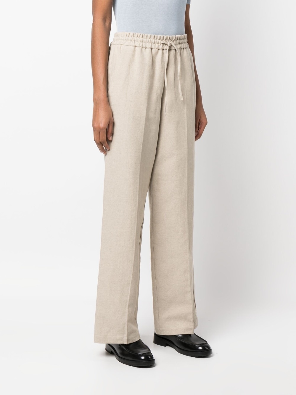 drawstring straight-leg trousers - 3