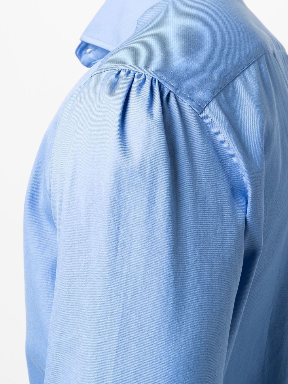 Button-Down Collar Herringbone Cotton Shirt - 7
