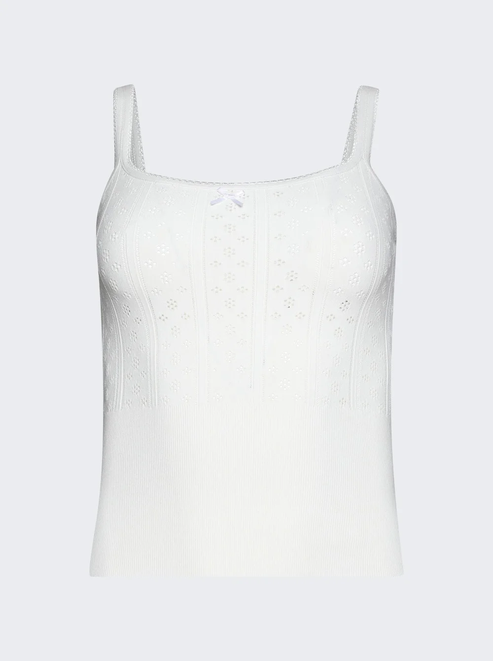 Pointelle Tank Top Off White - 1