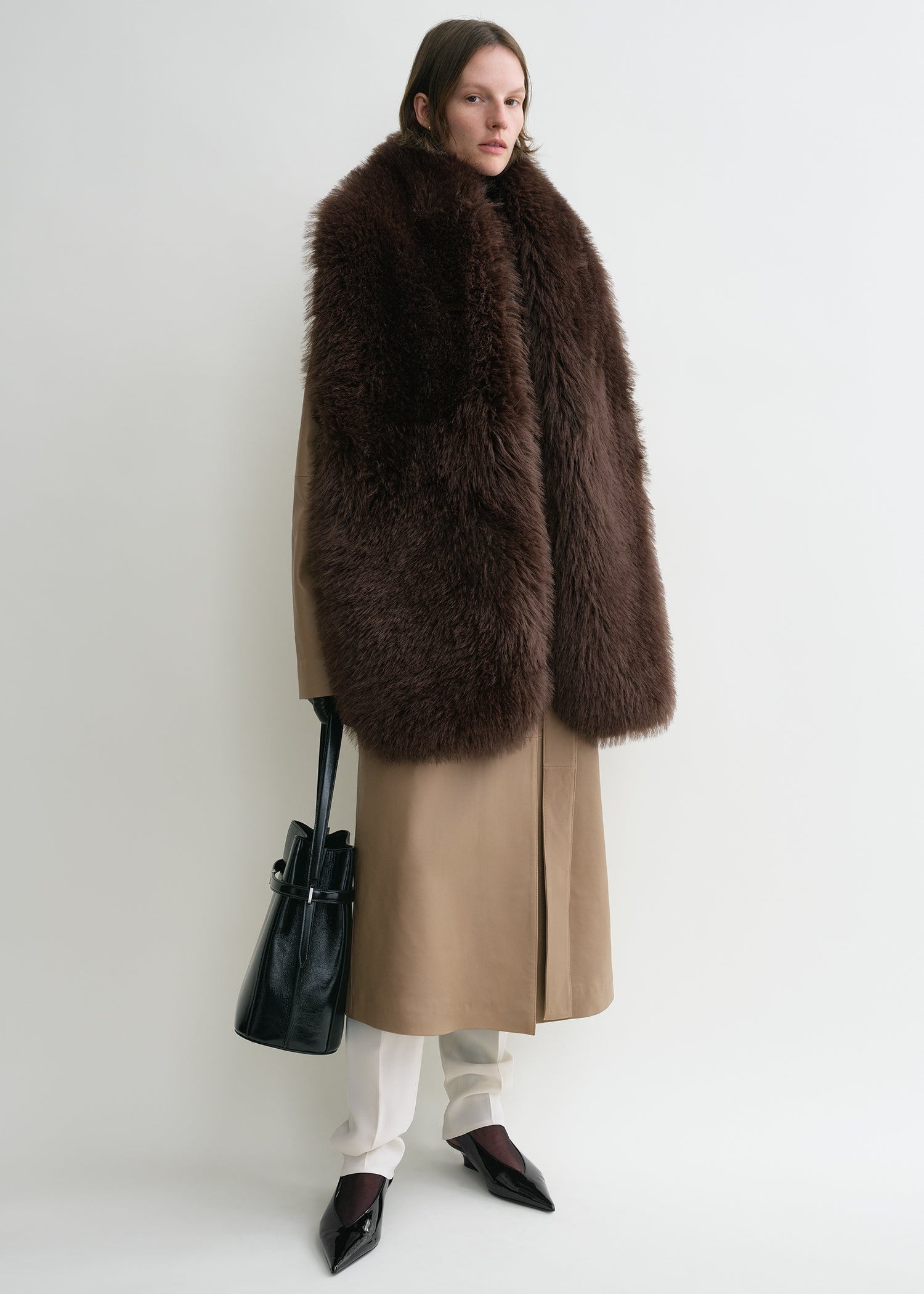 Faux fur stole beaver brown - 2