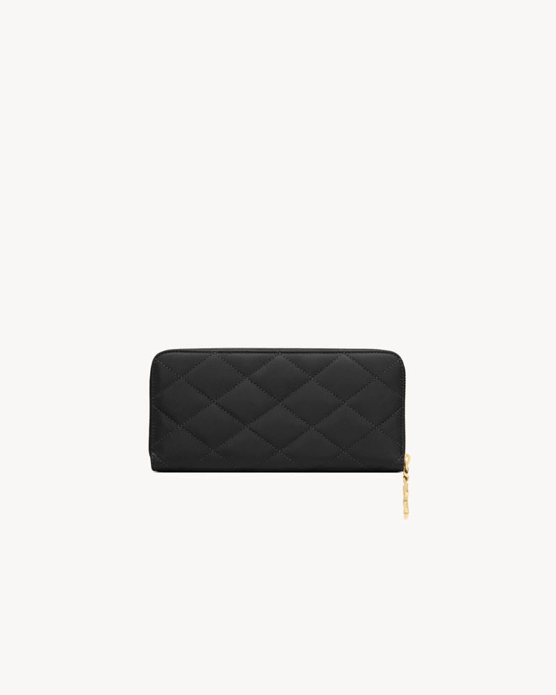 SAINT LAURENT CASSANDRE BIJOU ZIP WALLET IN GRAIN DE POUDRE LEATHER outlook