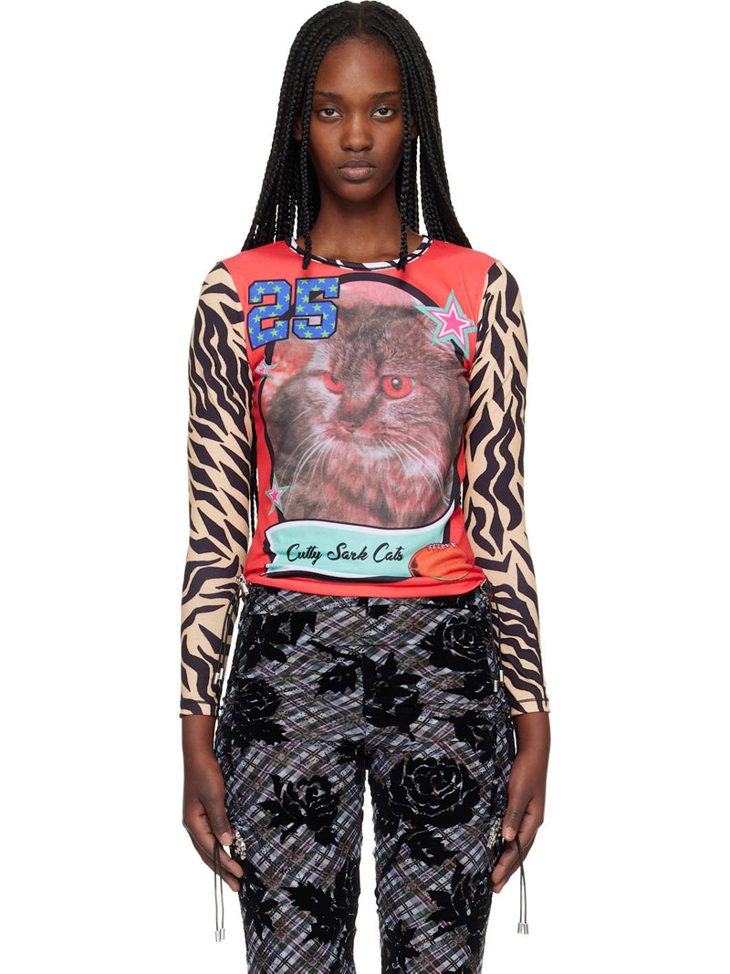 Multicolor 'Cutty Sark Cats' Fitted Jersey T-shirt 1