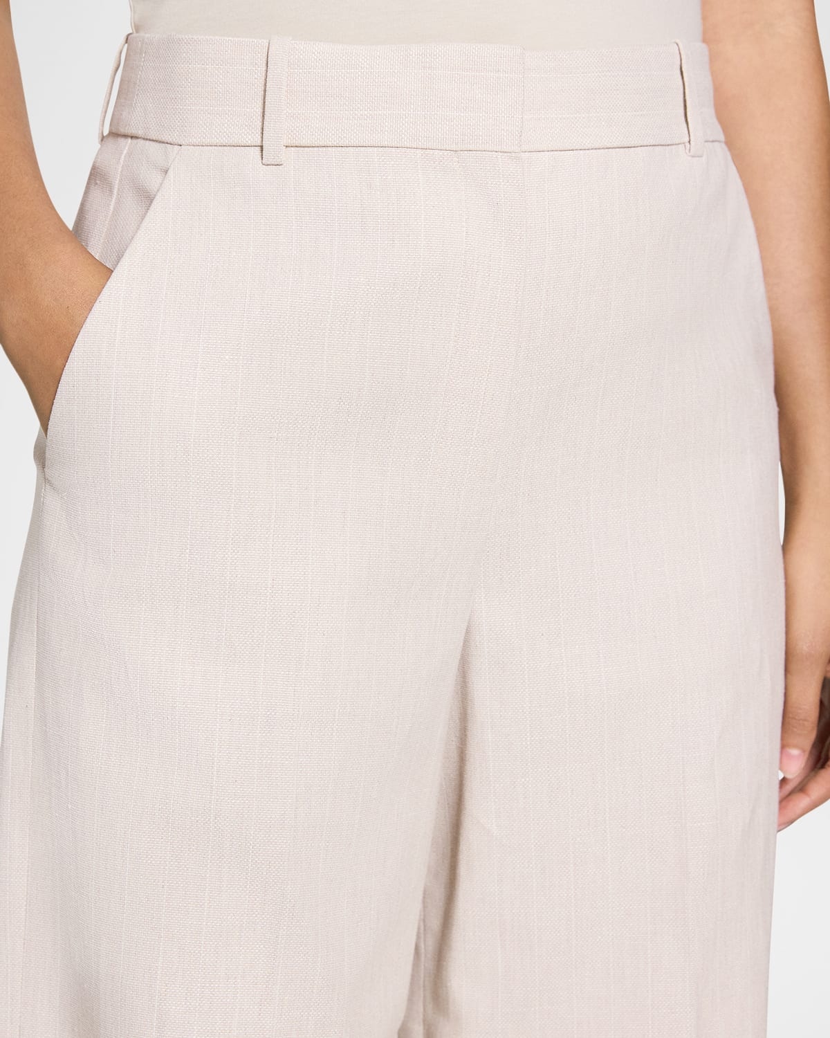 Stripe Canvas High-Rise Trousers - 5