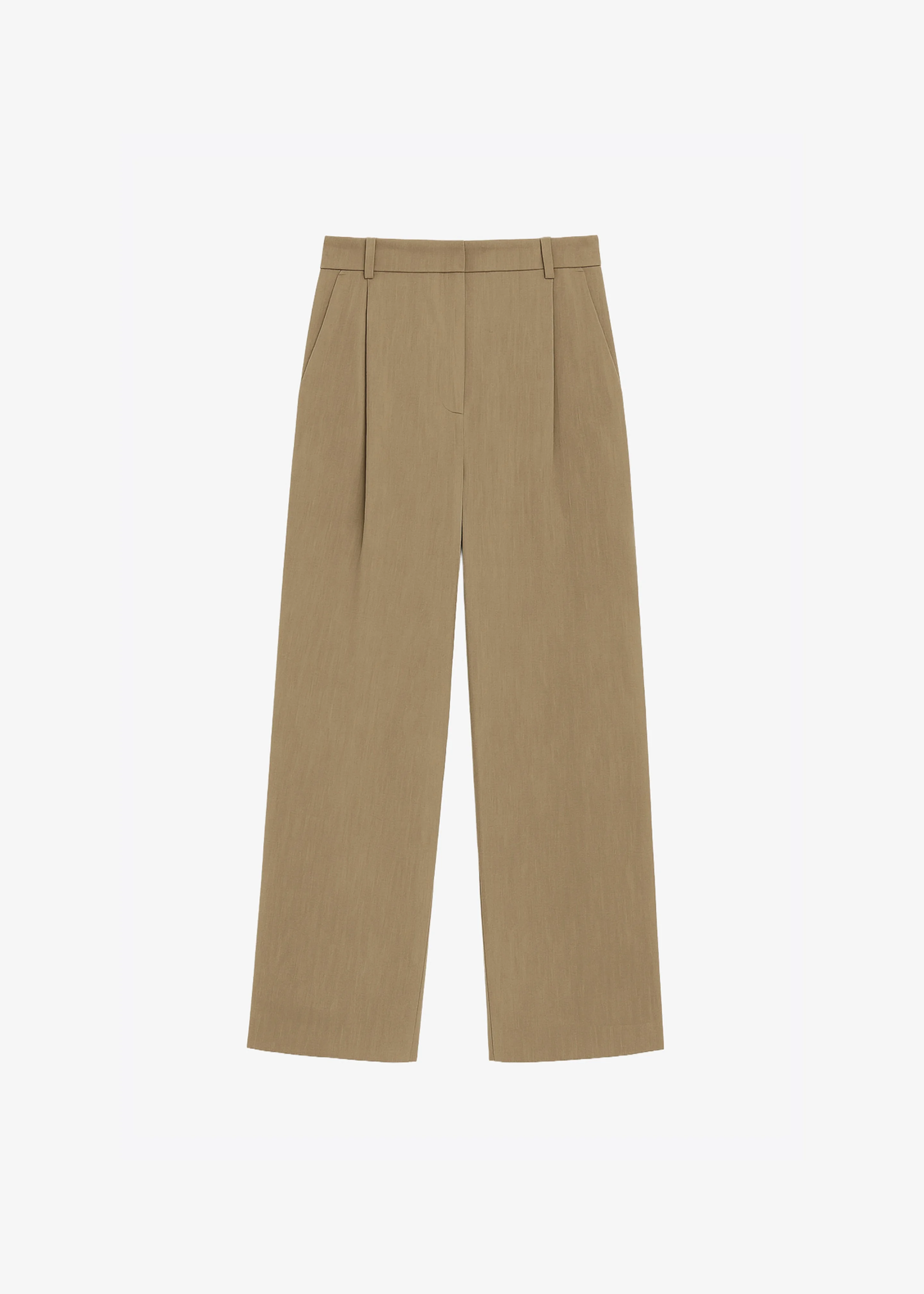 Marfa Linen Pleated Trousers - Camel - 1