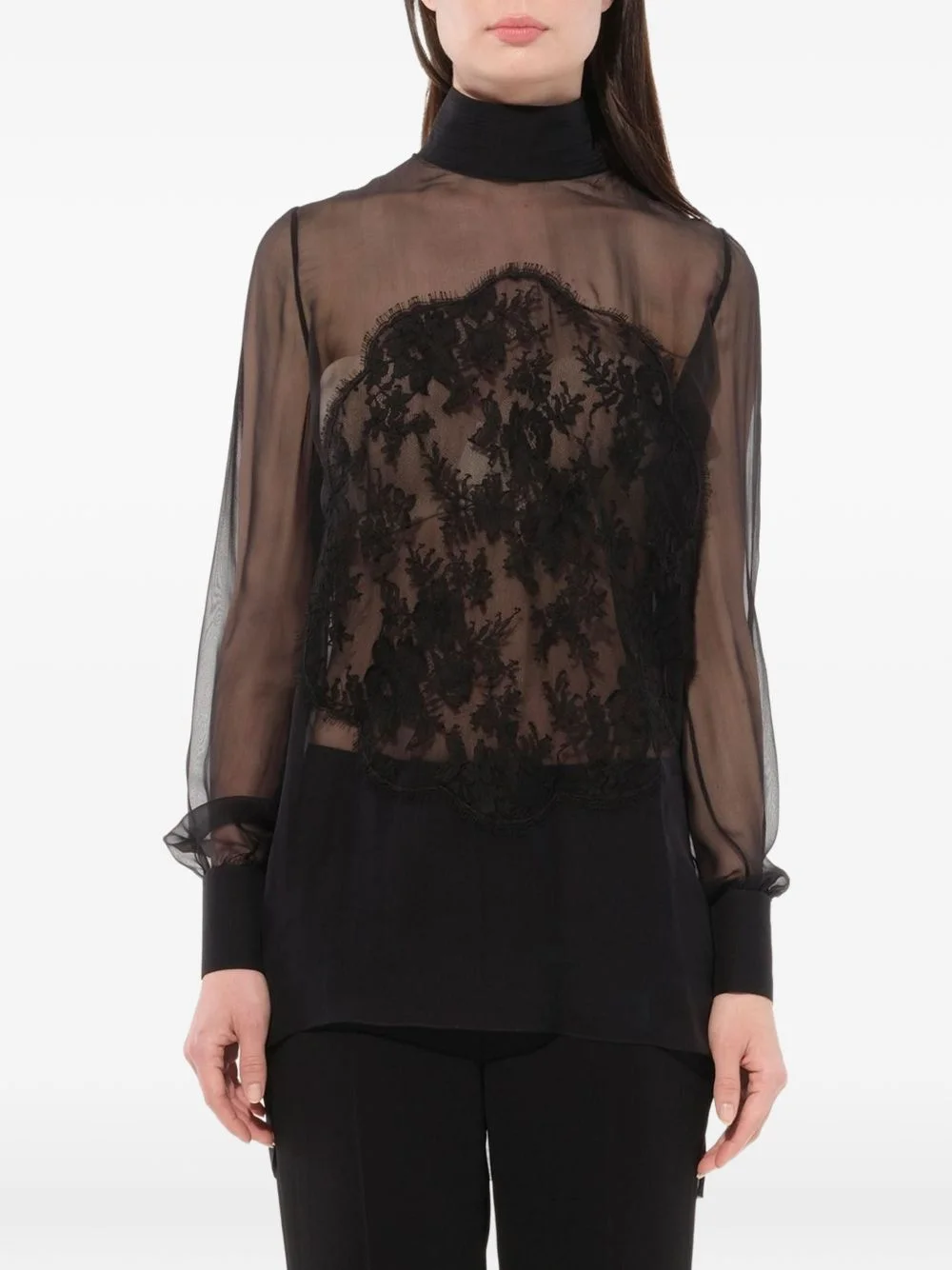 Podium lace-panel blouse - 1