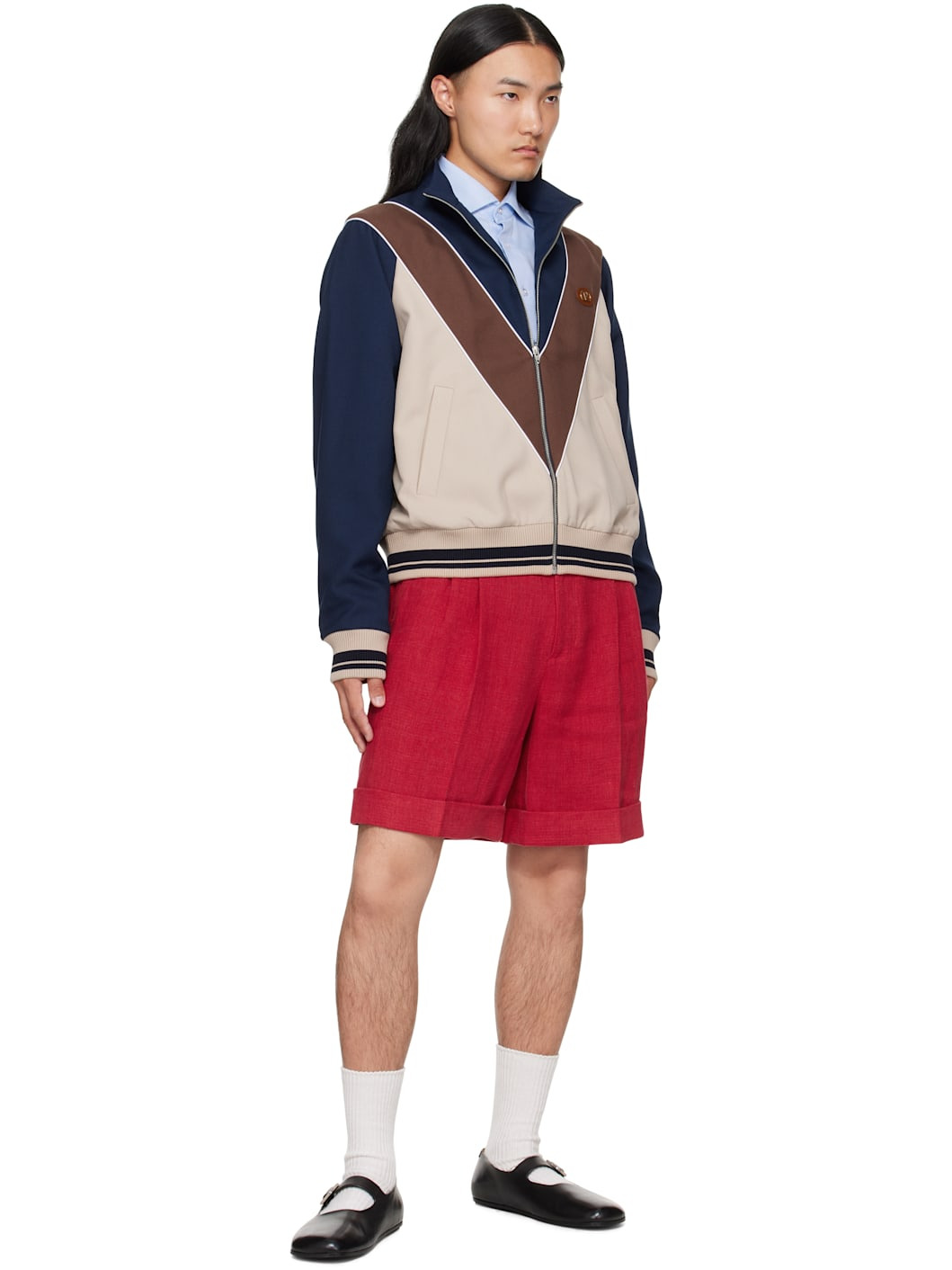 Red Linen Bermuda Shorts - 4