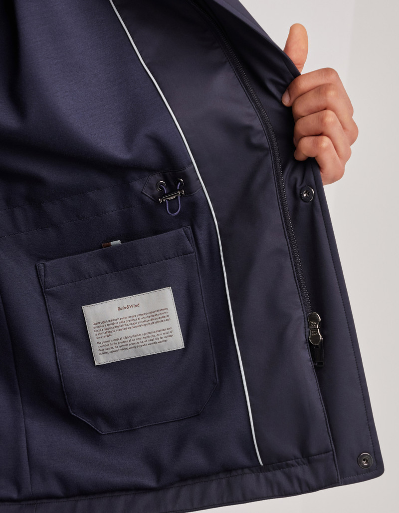 CANALI NUVOLA MAESTRALE BLUE TECHNICAL FABRIC FIELD JACKET 7