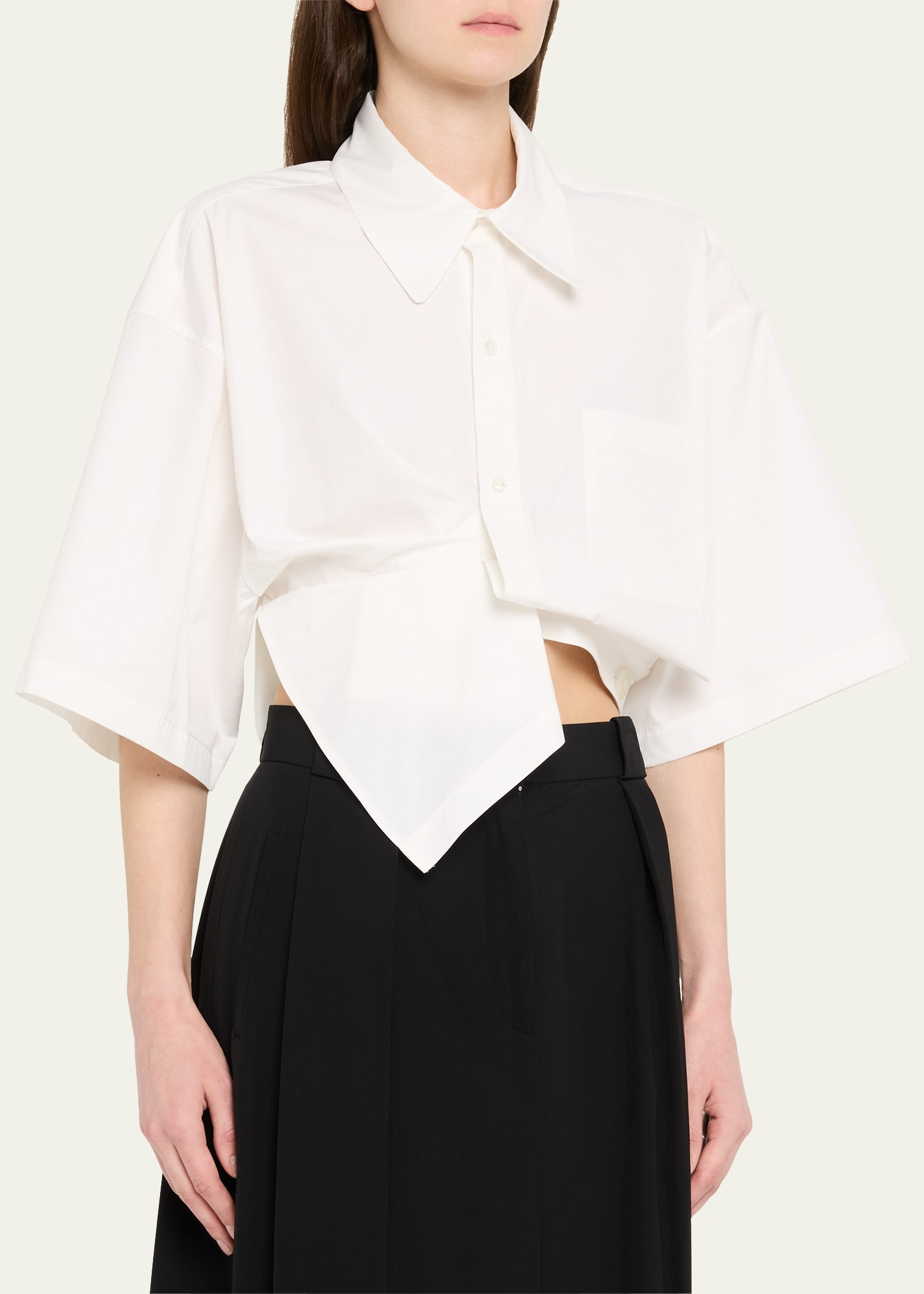 Flip Draped Cotton Top - 4