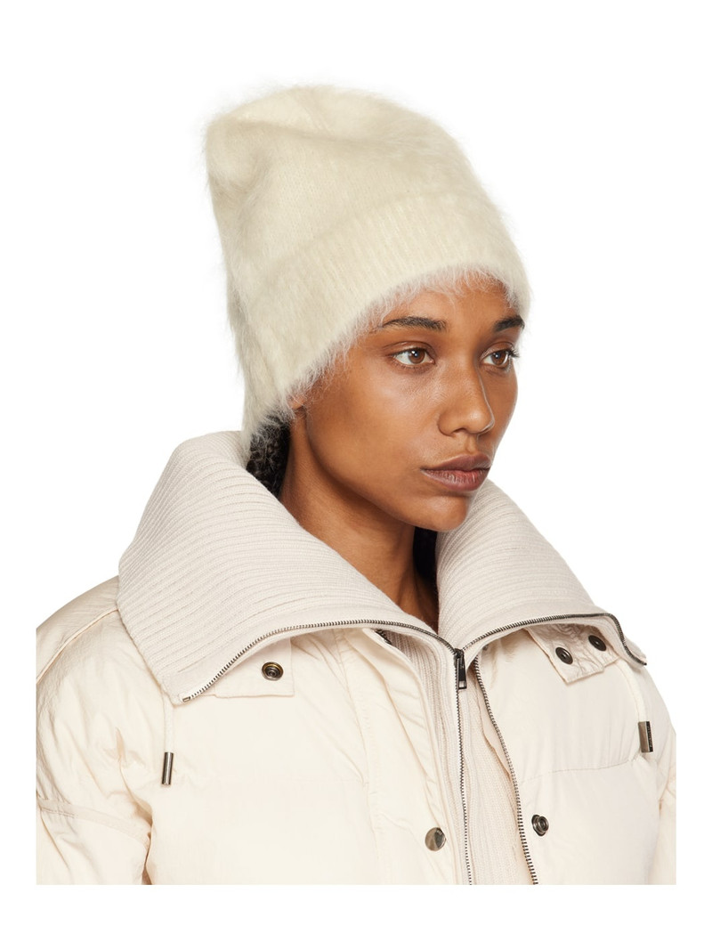 Jil Sander White Brushed Beanie outlook