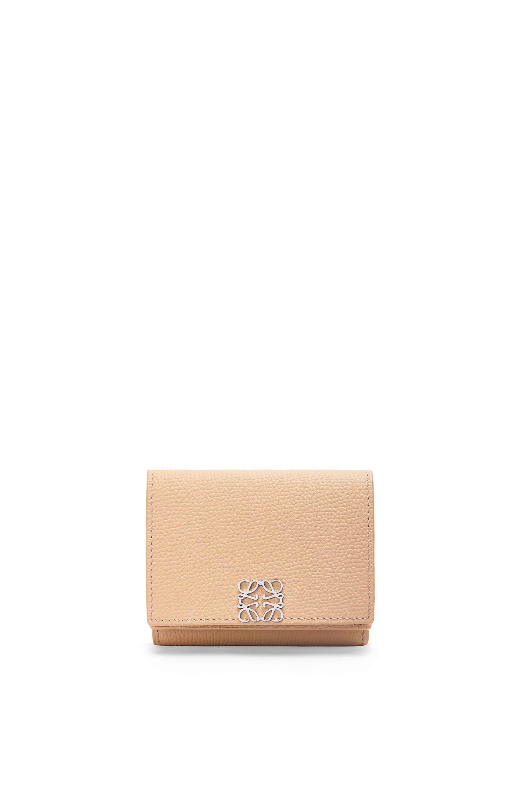 Anagram trifold wallet in pebble grain calfskin - 1