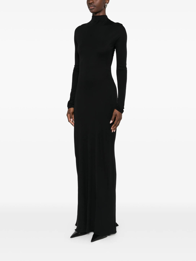 Alaïa Mock-neck Long-sleeve Maxi Dress 3