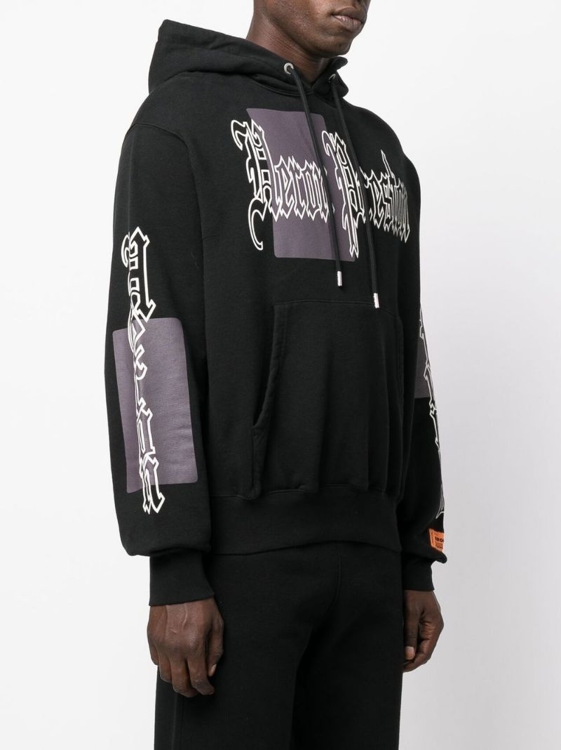 logo-print cotton hoodie - 3