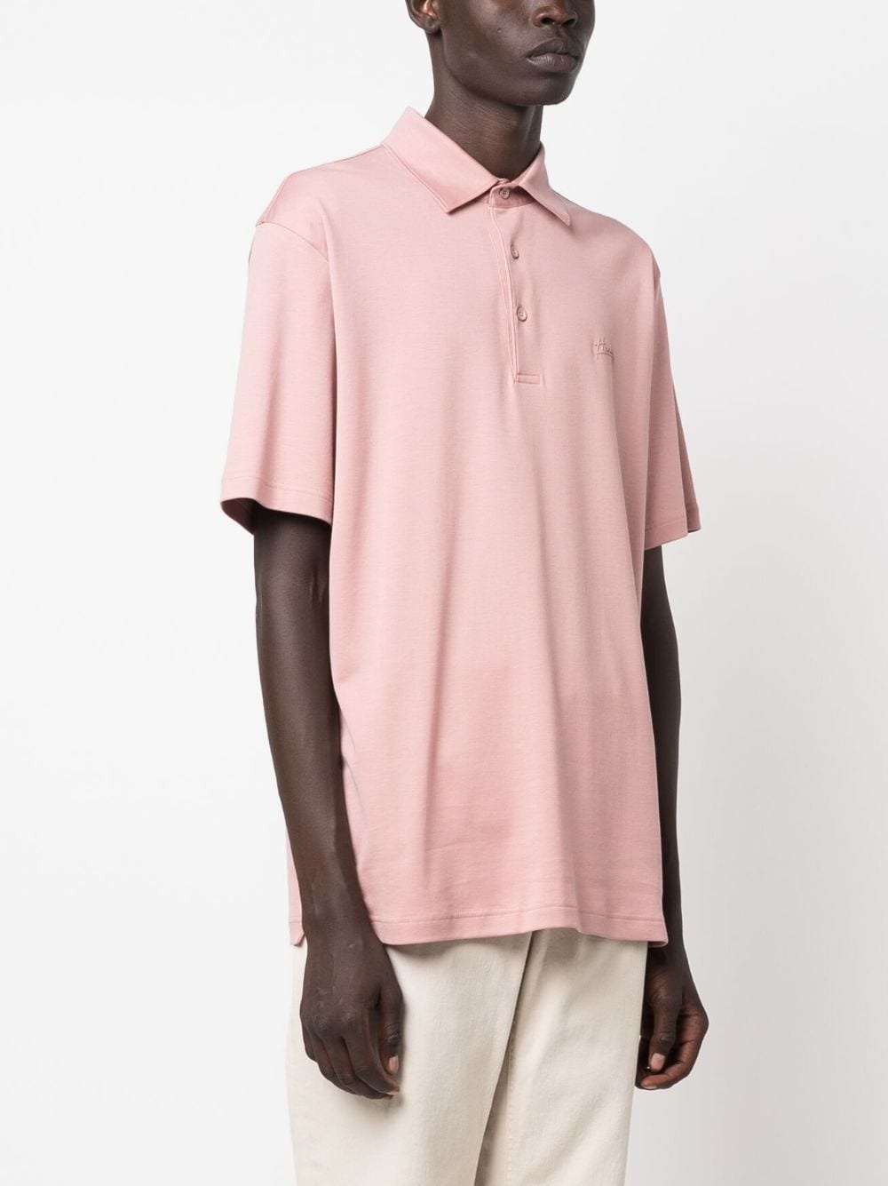 logo-embroidered cotton polo shirt - 3