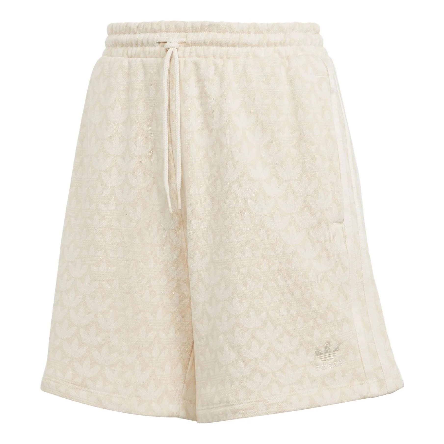 (WMNS) adidas originals Trefoil Monogram Shorts 'Beige' IJ6000 - 1