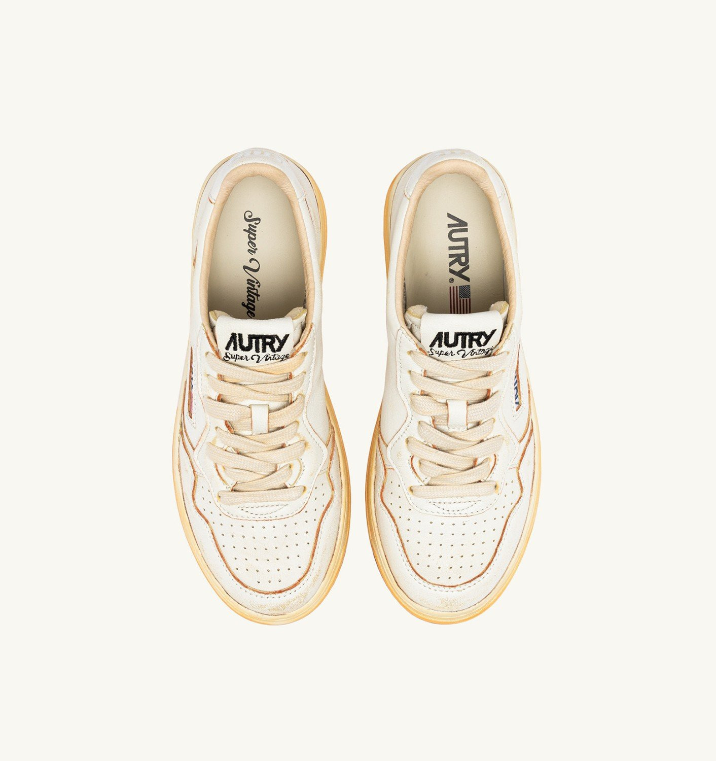 MEDALIST LOW SUPER VINTAGE SNEAKERS IN WHITE SCRUBBED LEATHER - 5