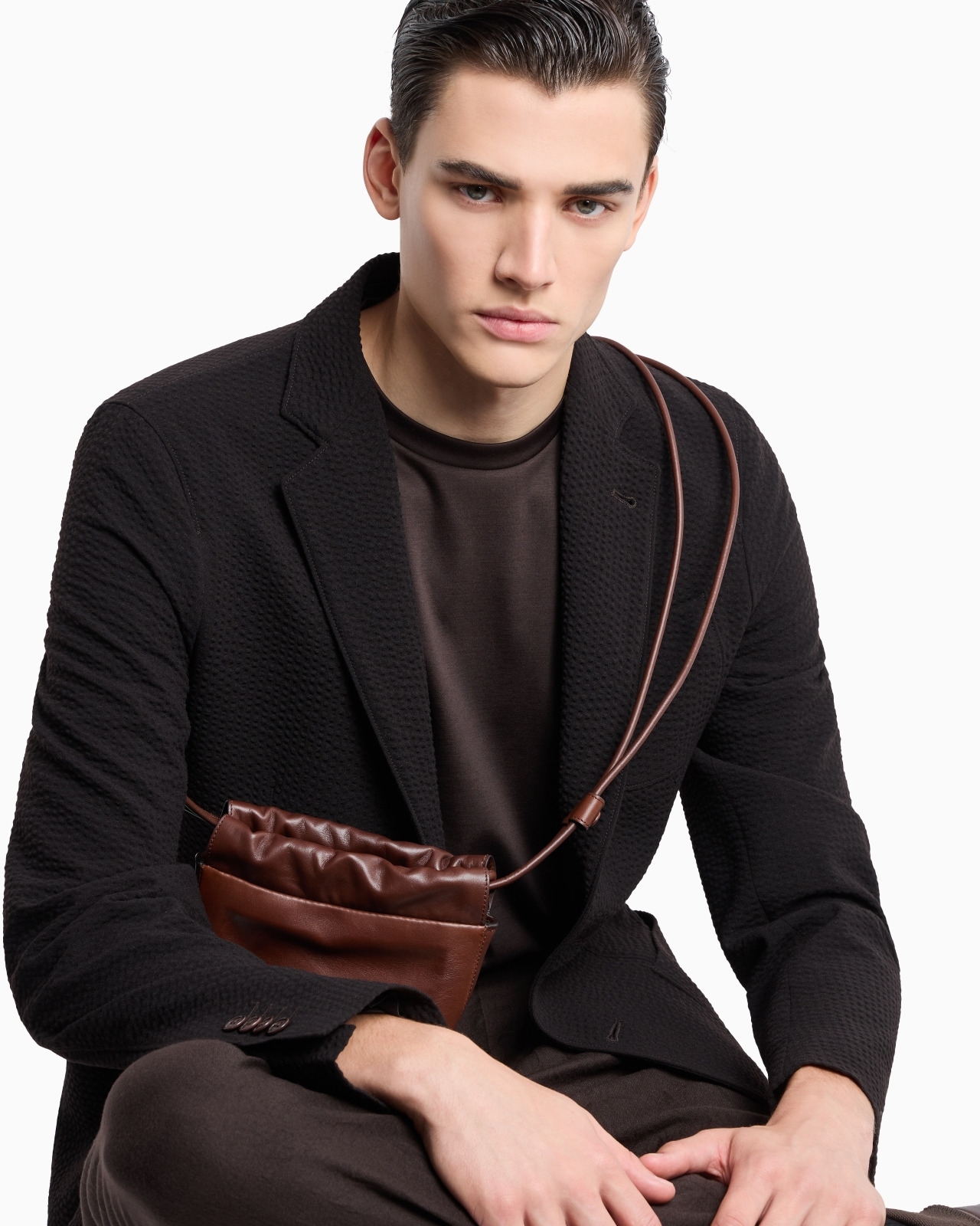 Upton line single-breasted jacket in virgin wool and cashmere seersucker - 6