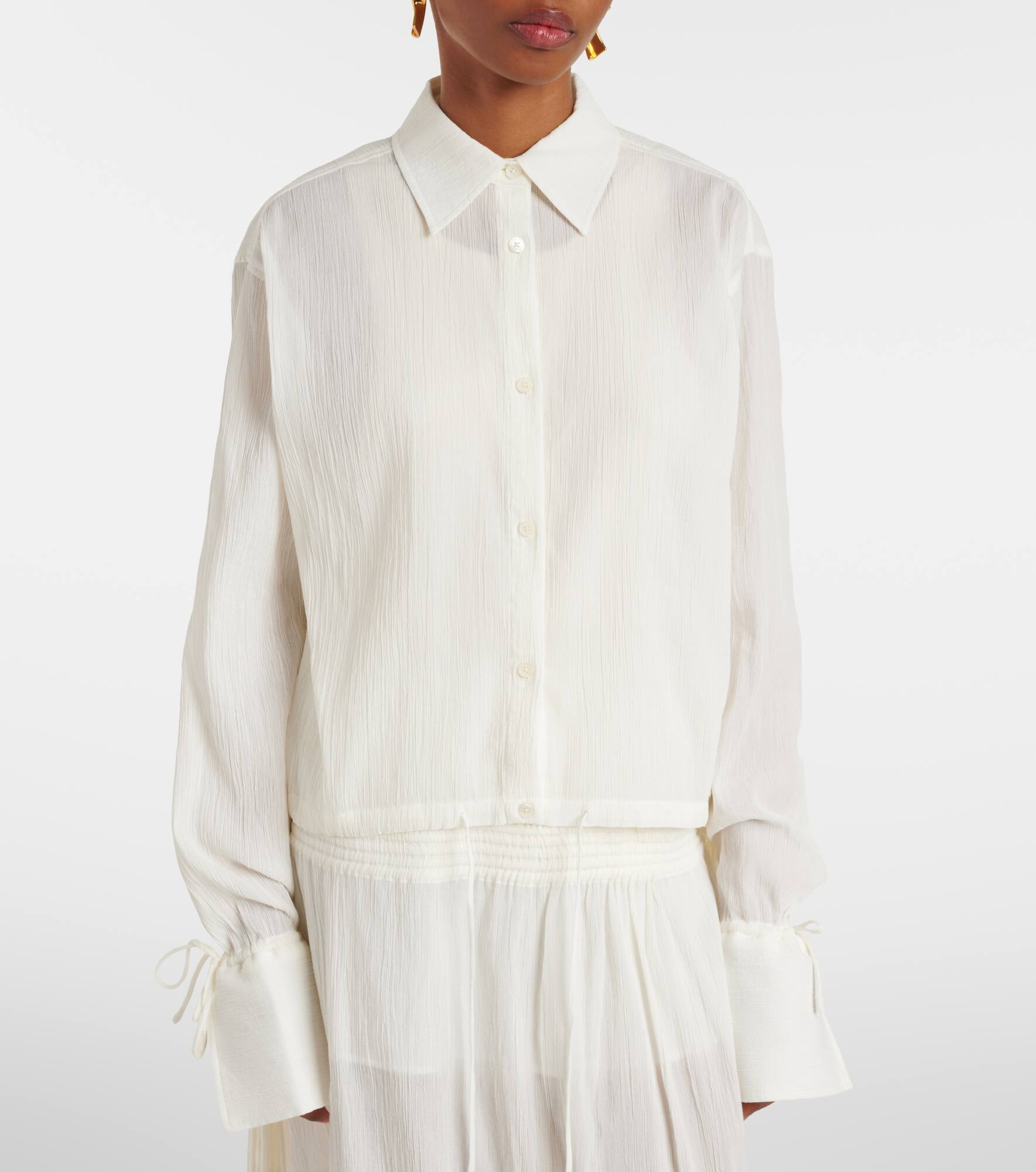 Cropped cotton shirt - 6