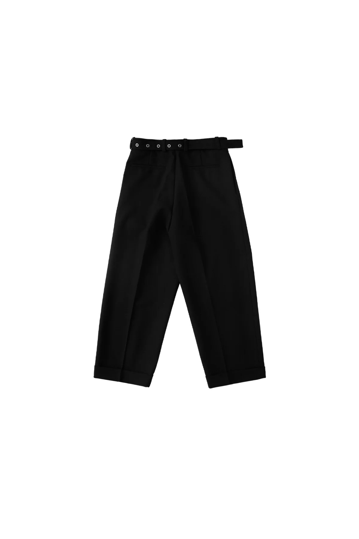 Jil Sander Wool Canvas Belted Trousers Black - 2
