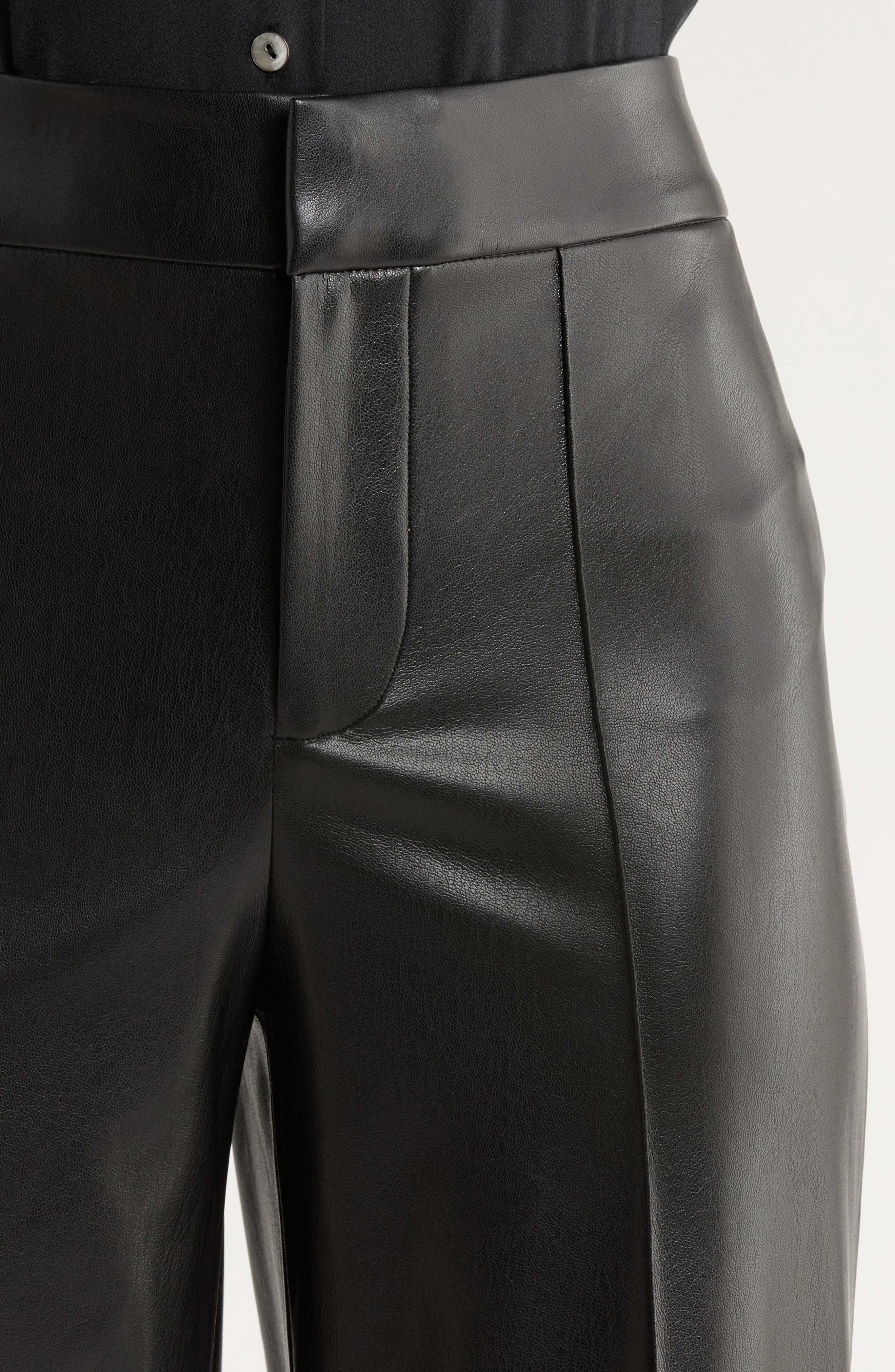 Alice + Olivia Dylan High Waist Flare Faux Leather Pants in Black at Nordstrom - 4