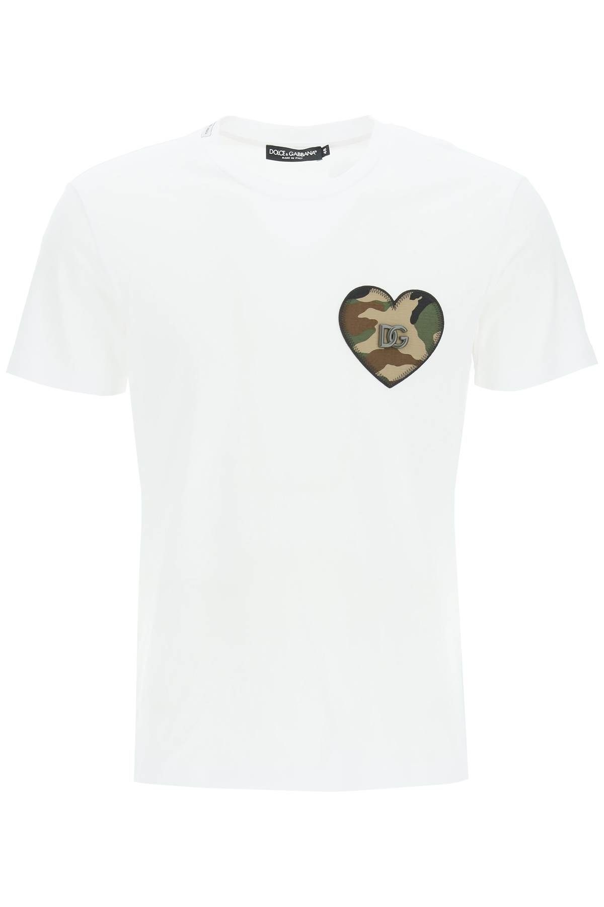 T-SHIRT WITH HEART PATCH AND LOGO - 1