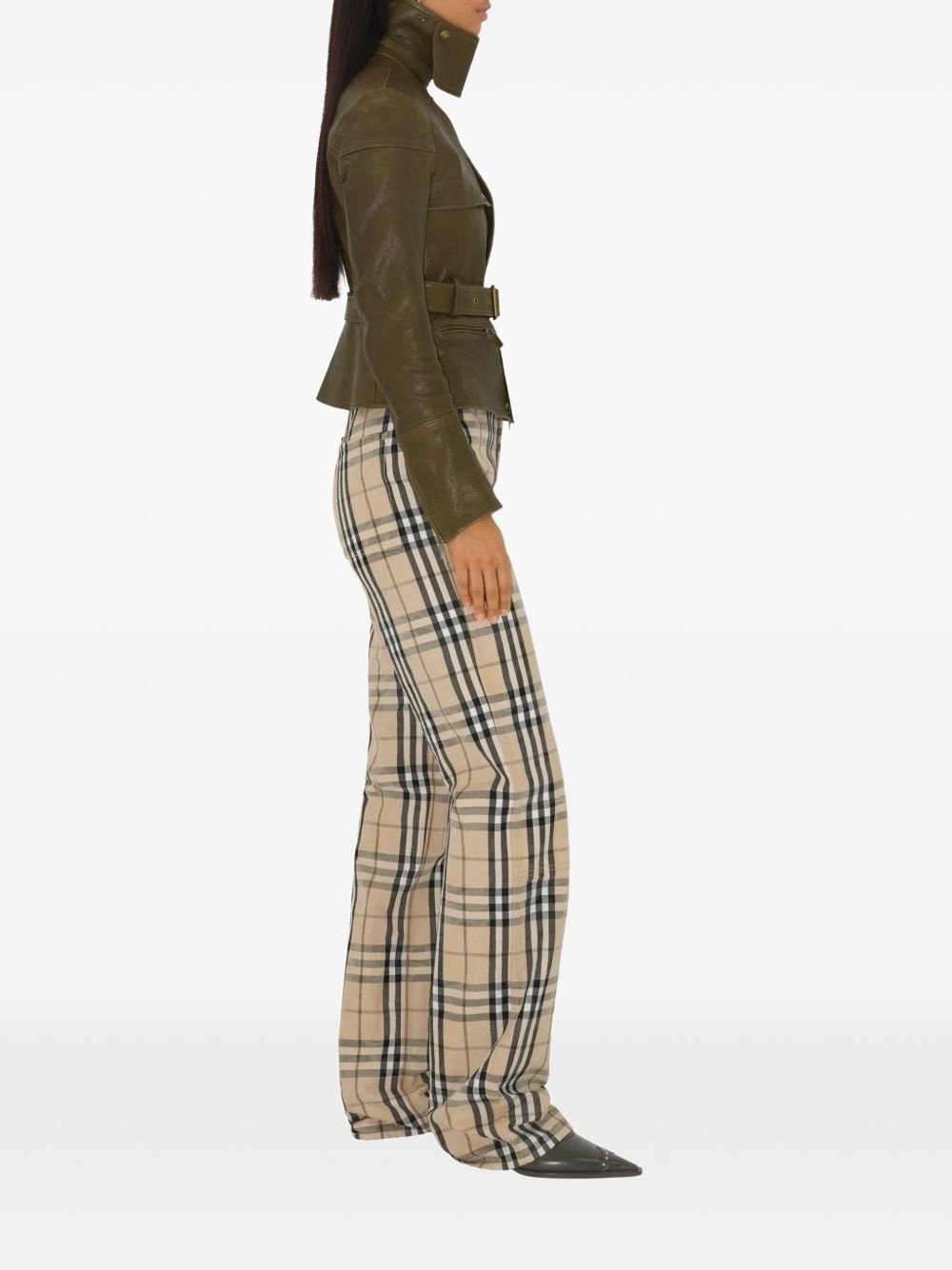 check pattern jeans - 3