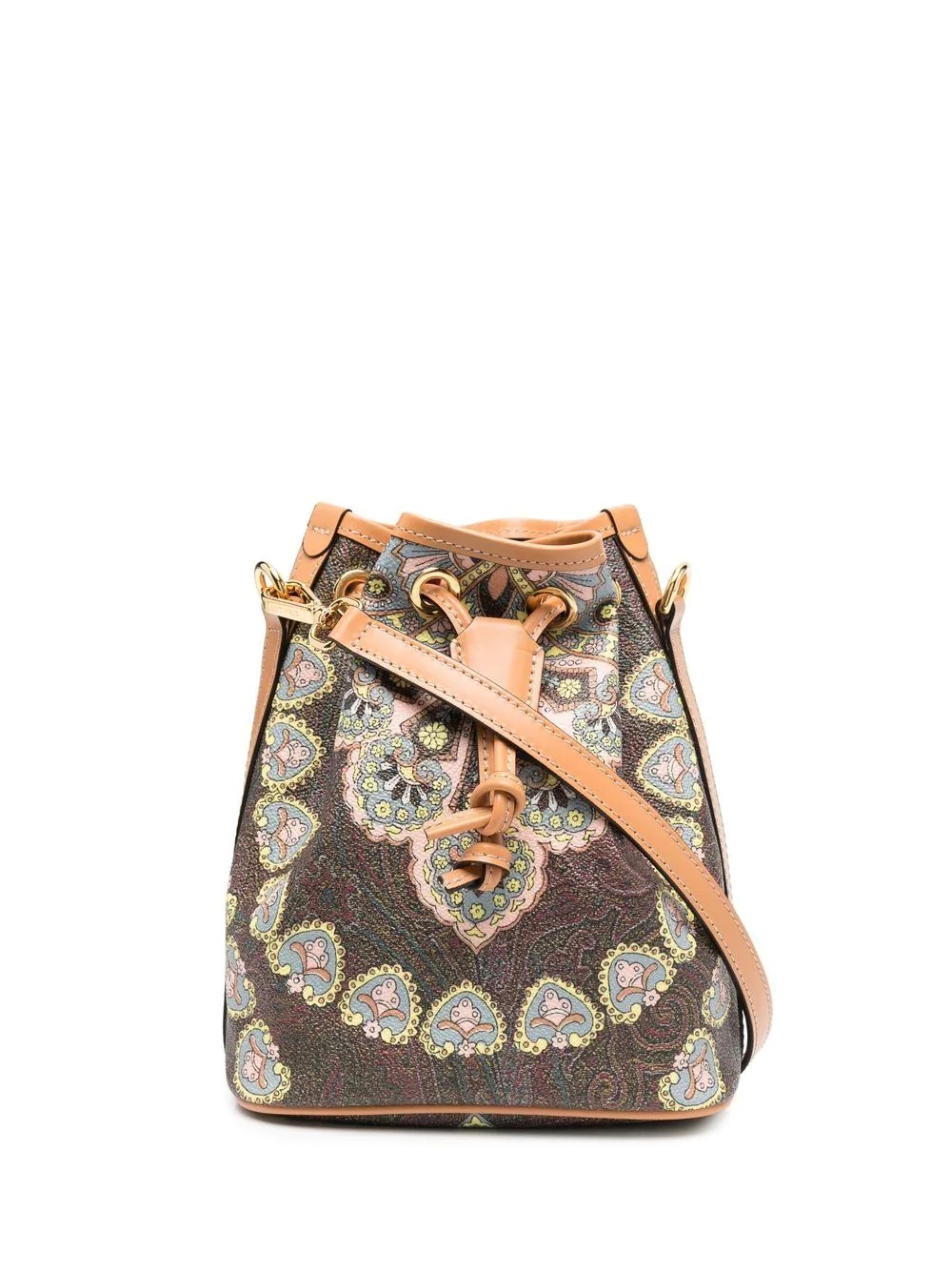 paisley-print drawstring Basket bag - 1