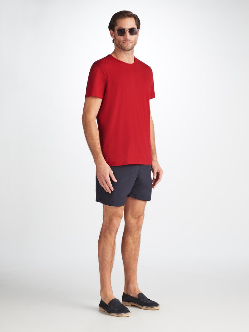 Men's Short Sleeve T-Shirt Riley 2 Pima Cotton Red - 3