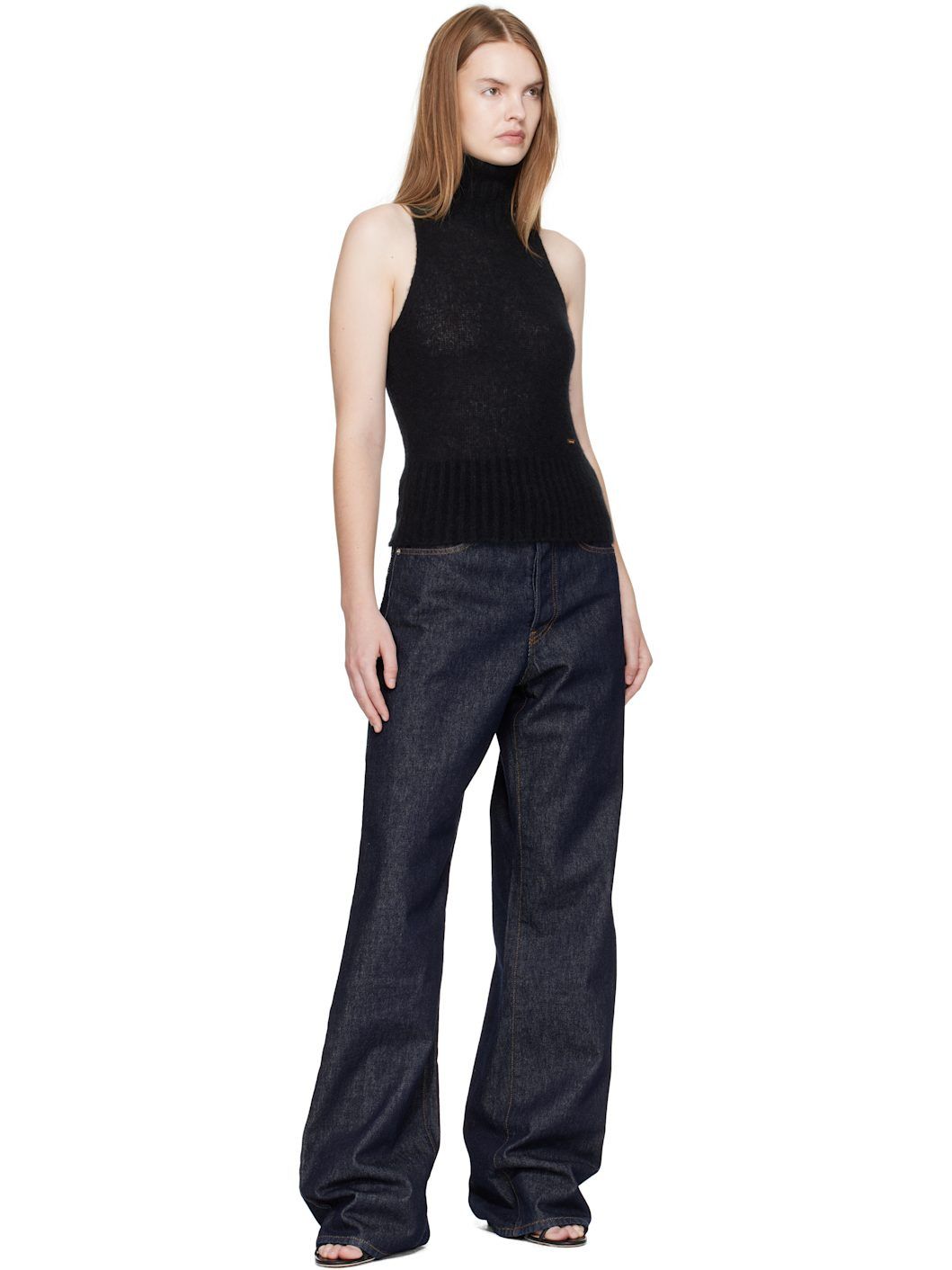 Black Cashmere Silk Turtleneck - 4