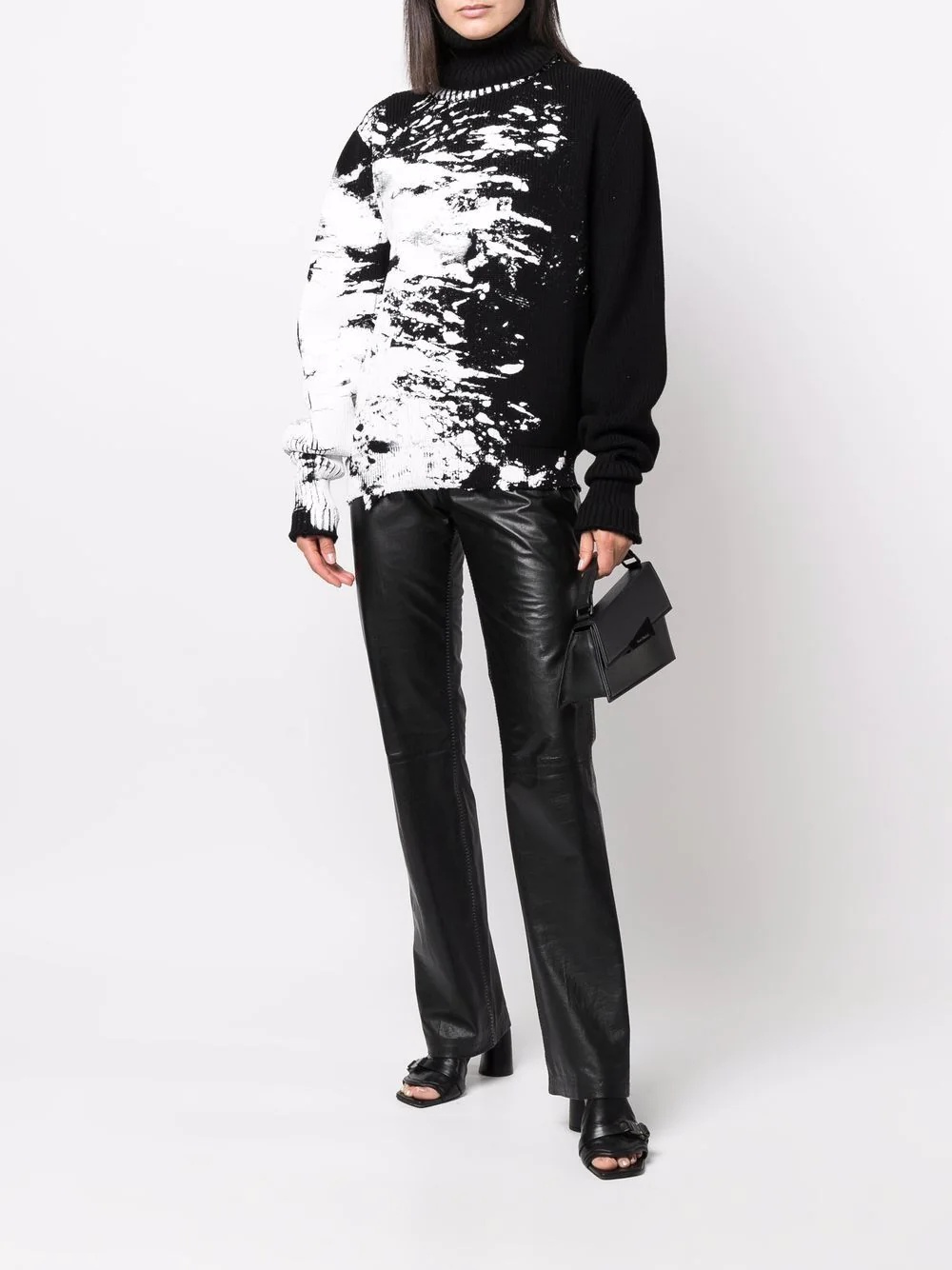 paint-splatter roll-neck jumper - 3