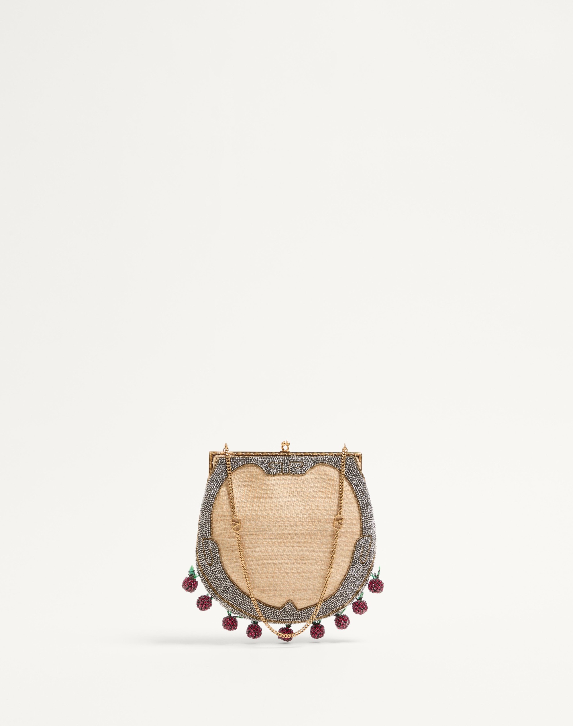 VALENTINO GARAVANI NELLCOTE FAIRYTALES BEADED CLUTCH IN JACQUARD RAFFIA WITH CHERRYFIC PATTERN - 4