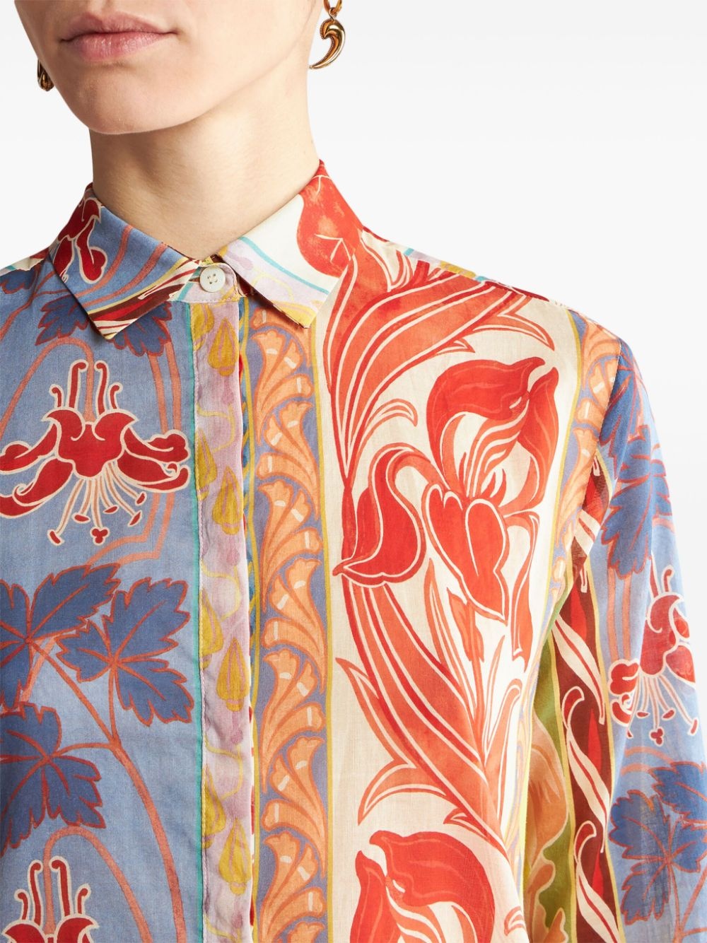 long printed cotton shirt - 5