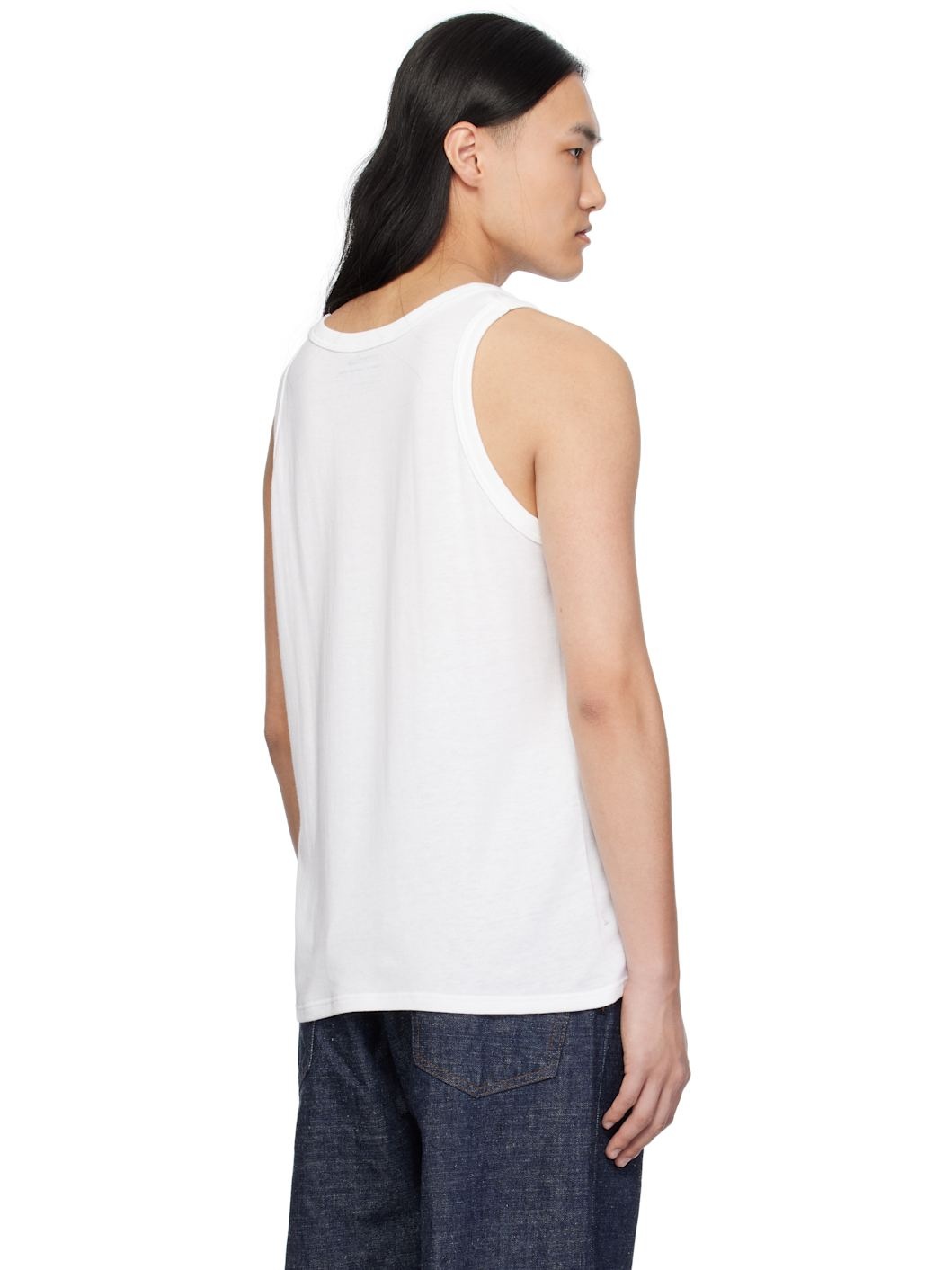 White Loopwheel COOLMAX Jersey Tank Top - 3
