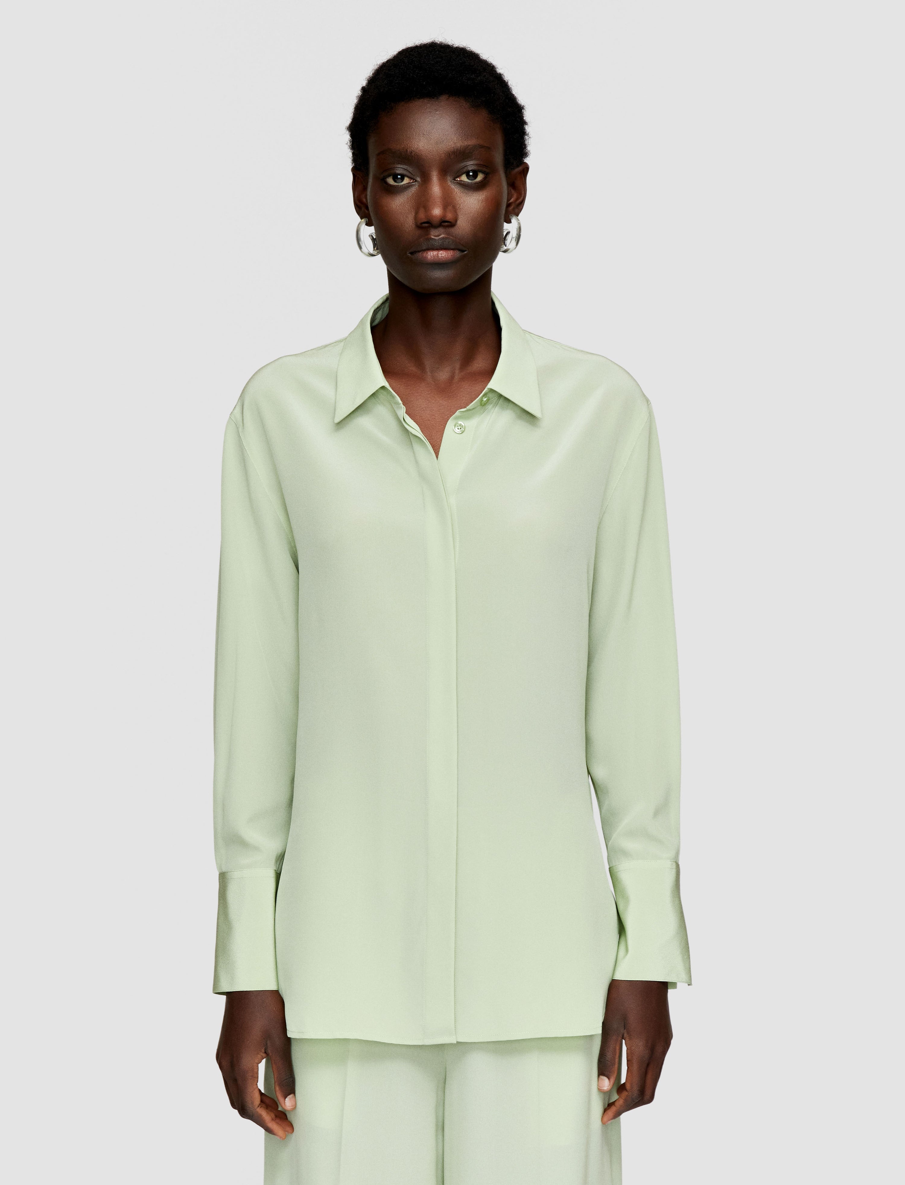 Bold Crepe de Soie Silk Blouse - 3