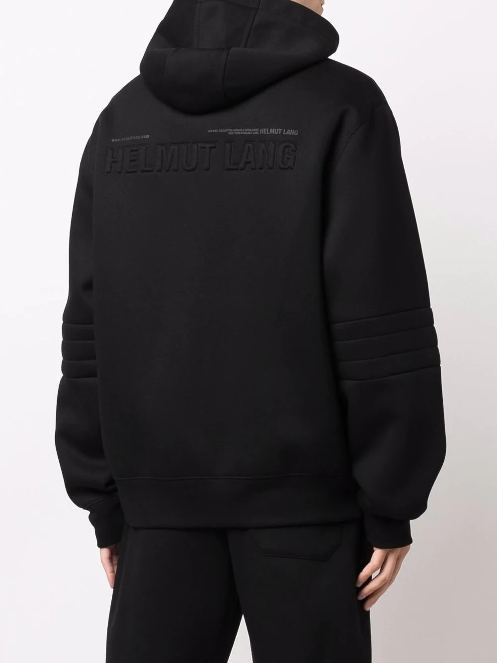 embossed-logo zip-up hoodie - 4