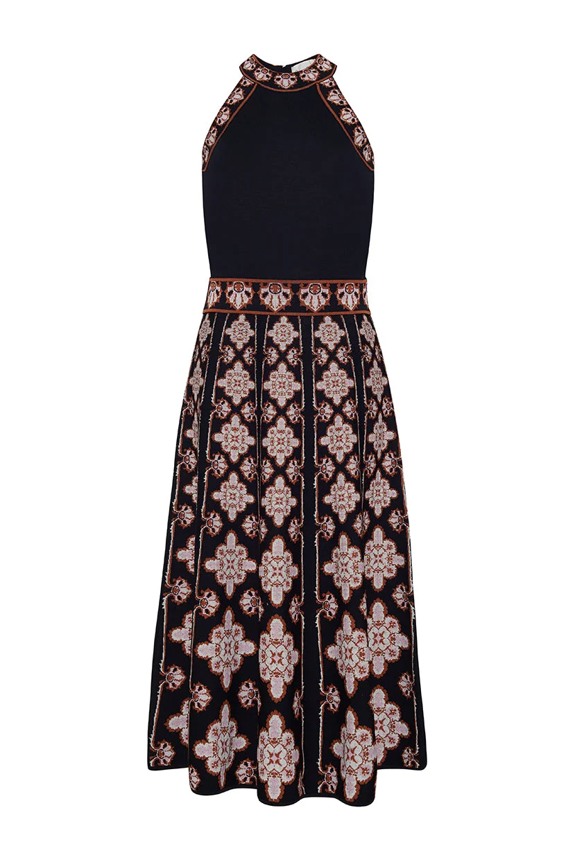 Sandrinna Dress
A Swooshy Jacquard Knit Dress - 1