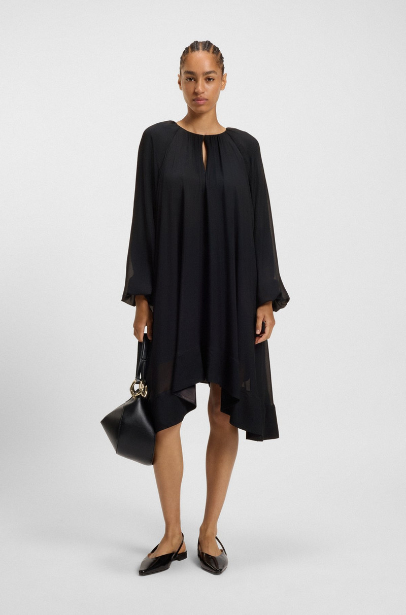 BOSS TWO-LAYERED REGULAR-FIT DRESS IN SILK CHIFFON outlook