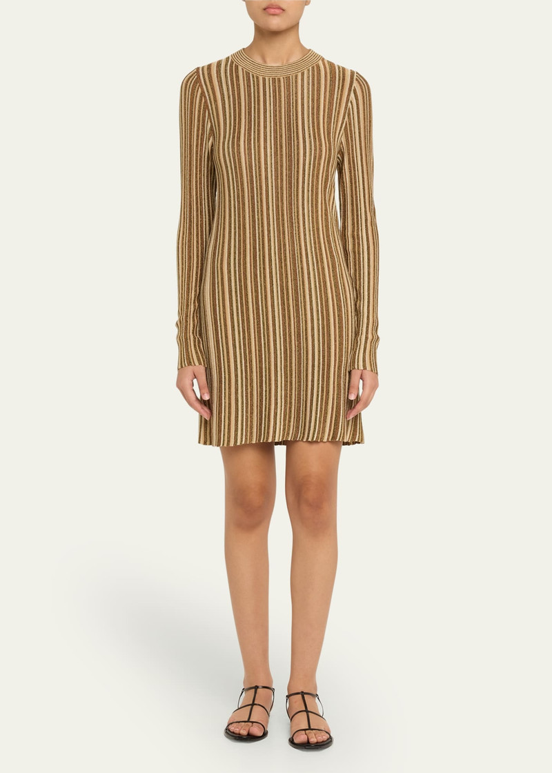 VERONICA BEARD Jane Stripe Long-Sleeve Mini Dress outlook