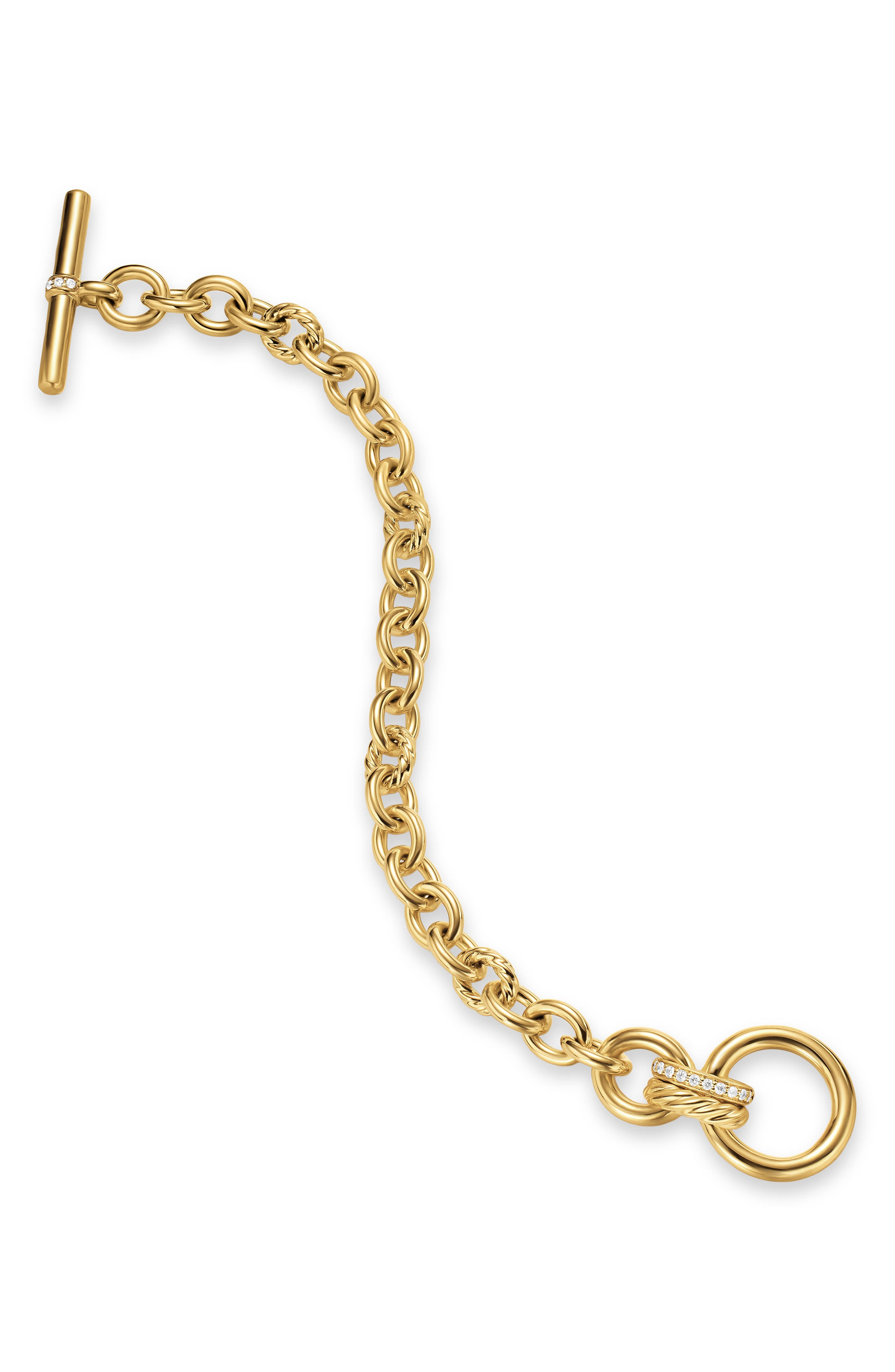 David Yurman DY Mercer® Toggle Chain Bracelet in 18K Yellow Gold with Diamonds, 12.7mm at Nordstrom - 4