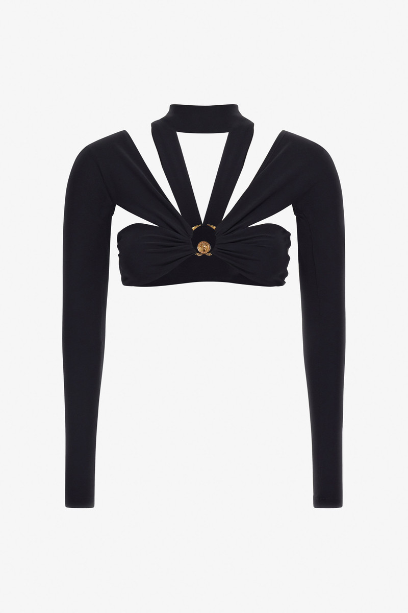 Cutout Long Sleeve Crop Top 1