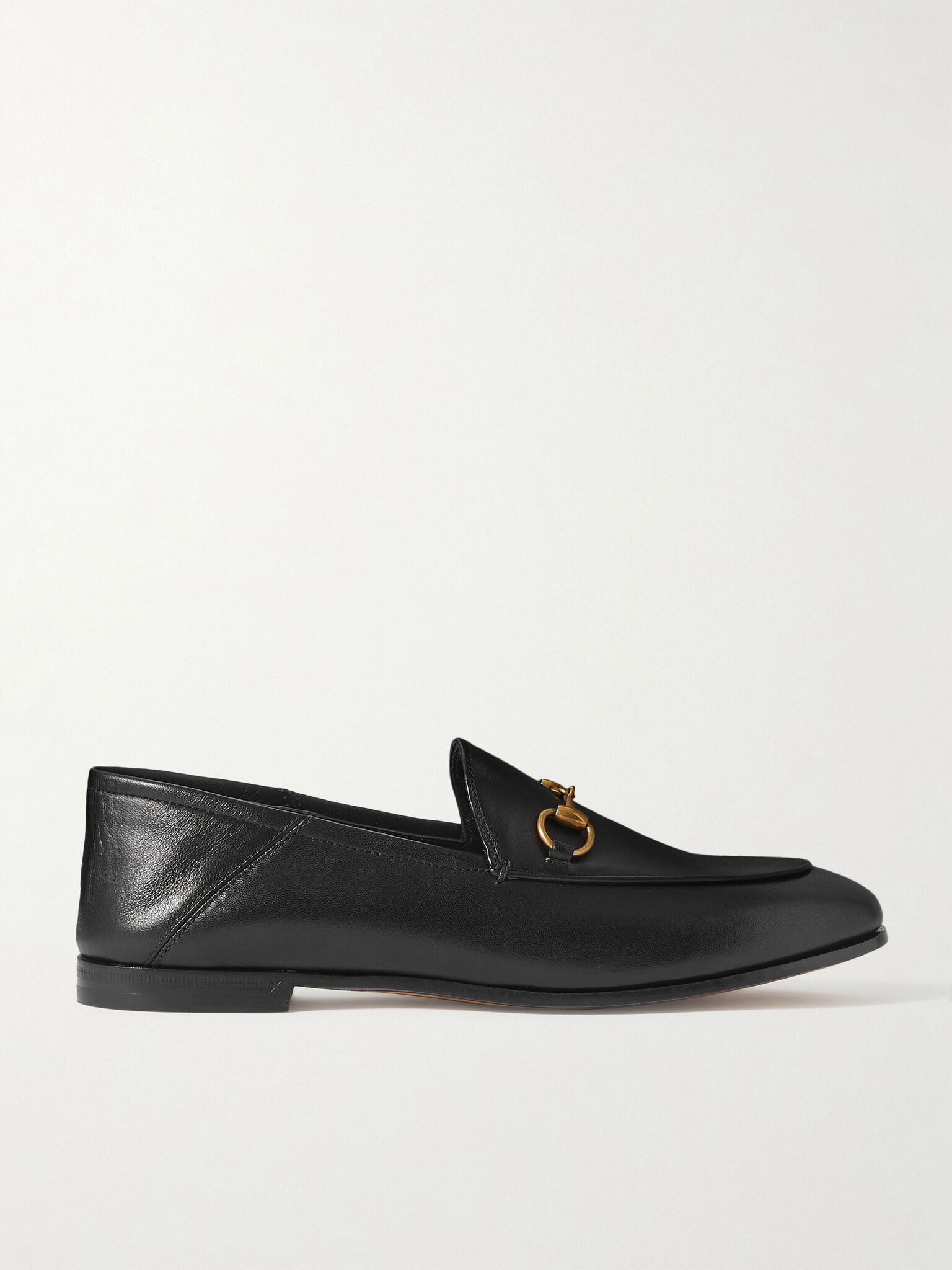 Brixton horsebit-detailed leather collapsible-heel loafers Black - 1