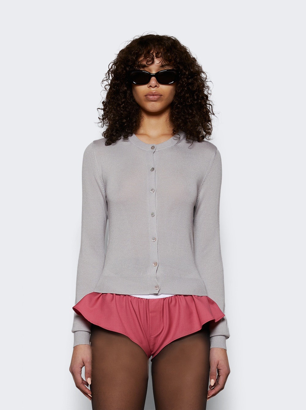 Draped Cardigan Light Grey - 2