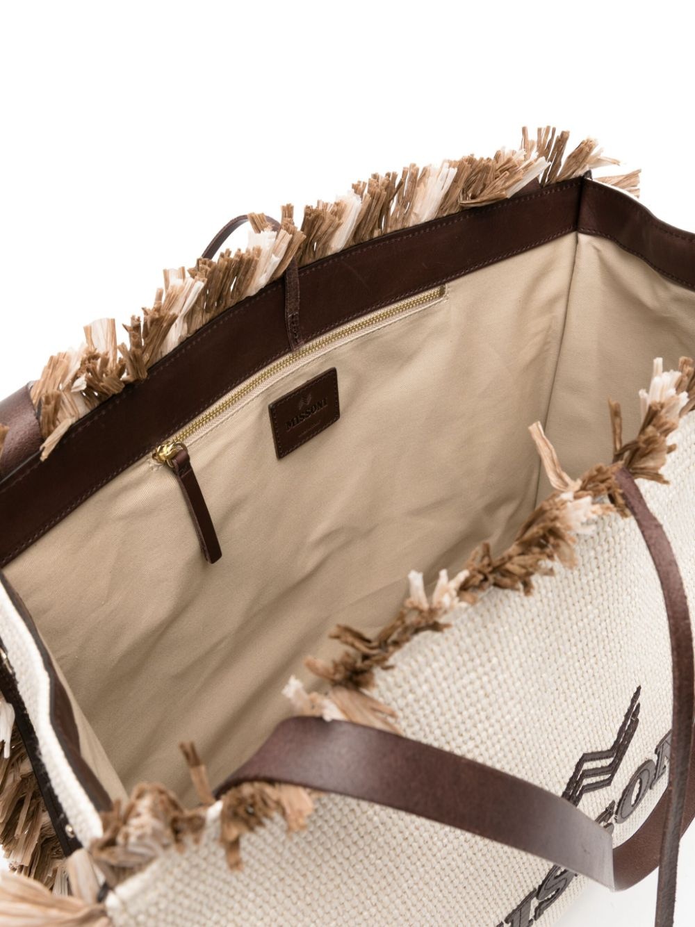 logo-appliquÃ© frayed tote bag - 10