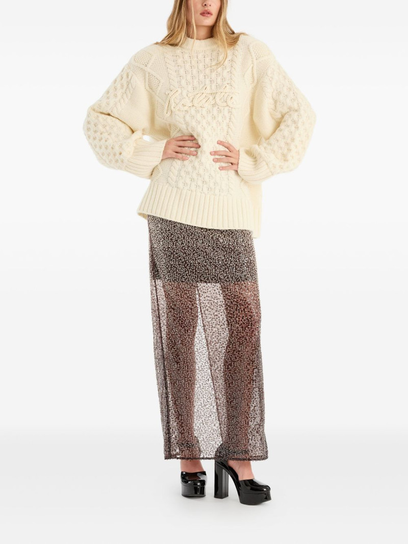 ROTATE cable-knit crew-neck sweater outlook